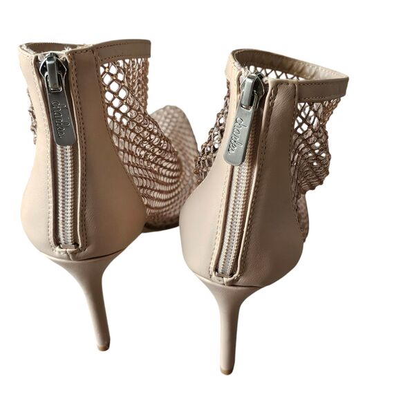 Charles by Charles David Rhinestone Mesh Booties Sparkly Gold Ankle Heels - Picture 5 of 7